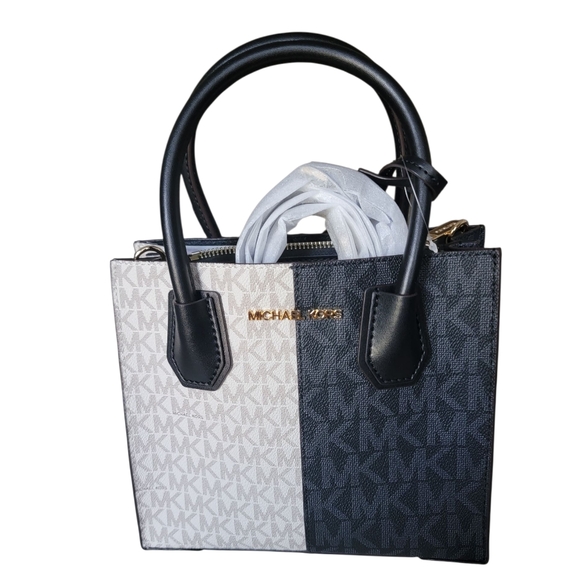 NWT Michael Kors Two Tone Mercer Monogram Crossbody Bag - Picture 1 of 6